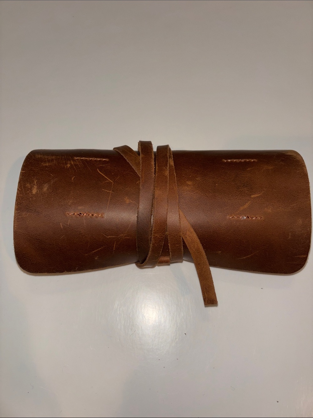 Saddle Leather Organizer Roll-Up Pouch